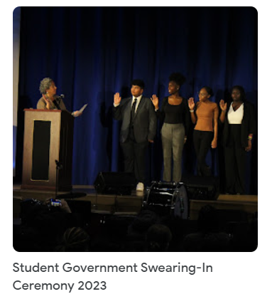 student's being inducted into Student Government