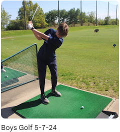 Student about to strike golf ball