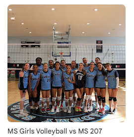 Middle school volleyball athletes in the gym