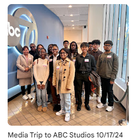 students taking photo inside ABC studios