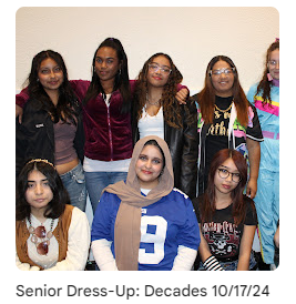 seniors who dressed up taking a group photo