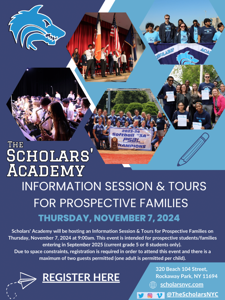 Flyer detailing when info session and tours are