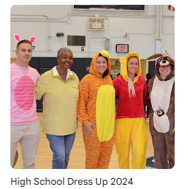 dressed up teachers in the gym