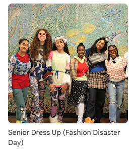 highschool seniors wearing interesting costumes