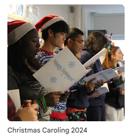 highschool carolers in a classroom