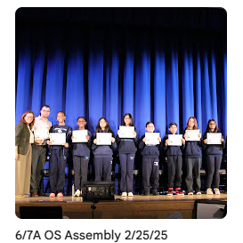 outstanding scholars in middle school on stage