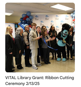 faculty, guests, and students cutting ceremonial ribbon