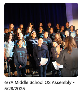 Middle school preforming a segment of the spring concert