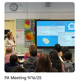 principal Smyth giving presentation to parents