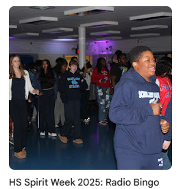 Scholars' students dancing during radio bingo