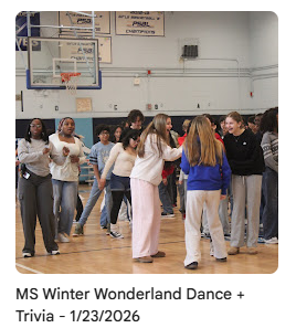 Middle schoolers dancing together in the gymnasium