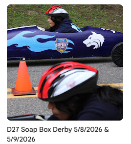 Student drivers in soapbox preparing for takeoff
