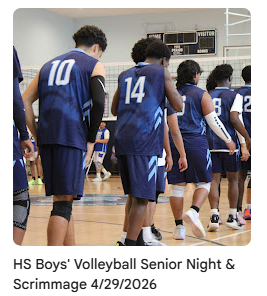 High school varsity volleyball athletes lining up