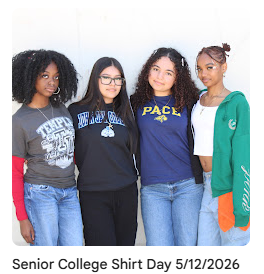 Seniors wearing their committed college shirt
