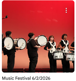 Students playing instruments for the festival